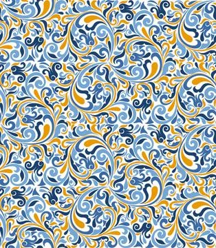 Seamless background baroque style Stock Illustration
