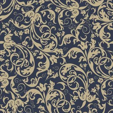 Seamless background baroque style Stock Illustration
