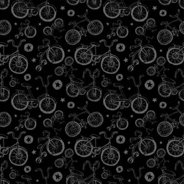 Seamless background with bicycles Stock Illustration