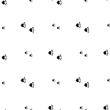 Seamless background with black cat tracks. Endless pattern イラスト素材