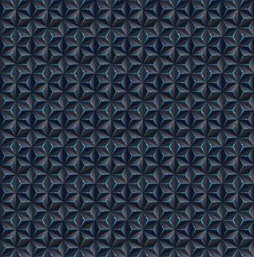 Seamless background - black triangle with glow blue light Stock Illustration