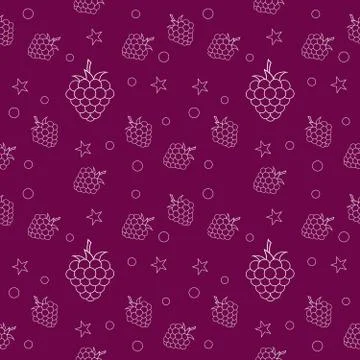 Seamless background with blackberry and raspberry. For kitchen textile, wrapping Illustrazione stock