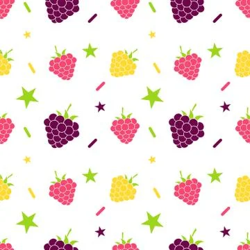 Seamless background with blackberry and raspberry. For kitchen textile, wrapping 스톡 일러스트