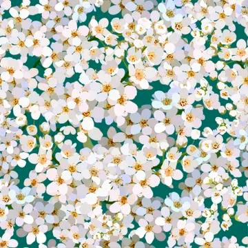 Seamless background of blossoming apple tree flowers Stock Illustration