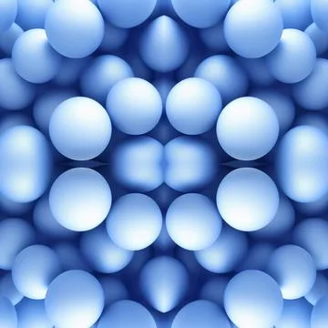 Seamless background with blue 3D balls. Lots of blue balls. A blue abstractio Stock Illustration