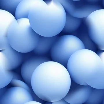 Seamless background with blue 3D balls. Lots of blue balls. Blue abstraction. Stock Illustration