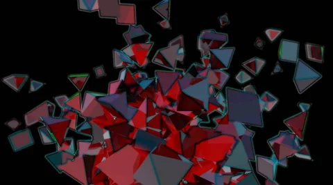 Seamless background of blue and red pyramids in abstract motion (FULL HD) Video stock 41447743