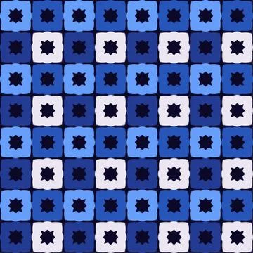 Seamless background with blue Muslim pattern. Stock Illustration