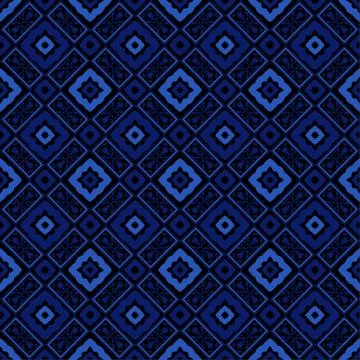 Seamless background with blue Muslim pattern. Stock Illustration