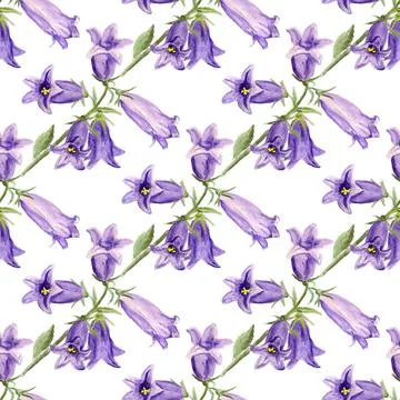Seamless background with bluebells Stock Illustration