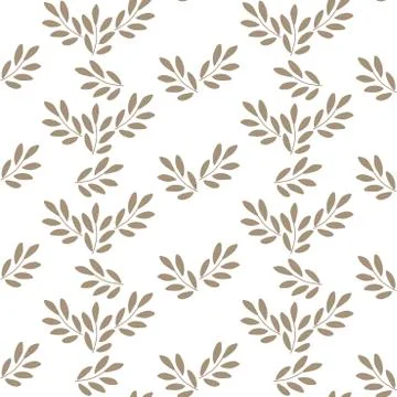 Seamless background, branches with leaves on white background. Stock Illustration