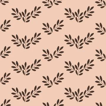 Seamless background, branches with leaves on white background. Stock Illustration