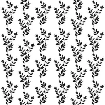 Seamless background, branches, silhouettes Stock Illustration