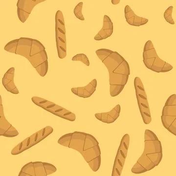Seamless background with bread Stock Illustration