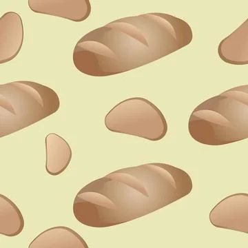 Seamless background from bread. Vector illustration isolated on a green Stock-Illustration
