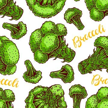Seamless background of broccoli Stock Illustration