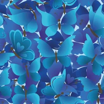 Seamless background, butterflies Stock Illustration