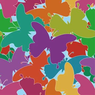 Seamless background, butterflies Stock Illustration