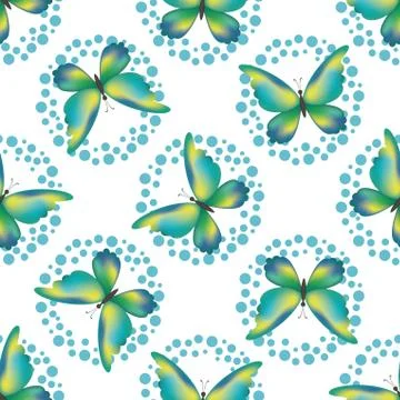 Seamless background, butterflies Stock Illustration