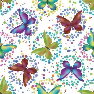 Seamless background, butterflies Stock Illustration