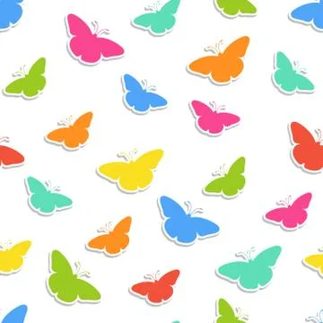 Seamless background with butterflies Stock Illustration