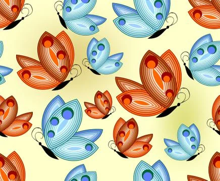 Seamless background with butterflies Stock Illustration