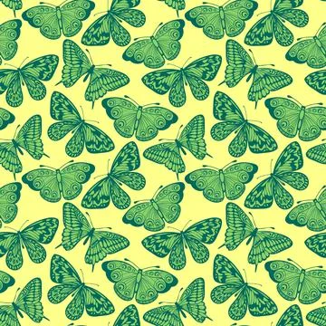 Seamless background with butterflies Stock Illustration