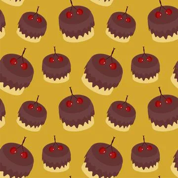 Seamless background with cakes Stock Illustration