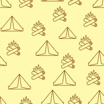 Seamless background on camping theme イラスト素材