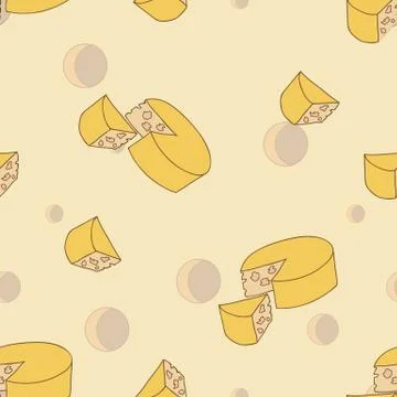 Seamless background with cheese. Stock Illustration