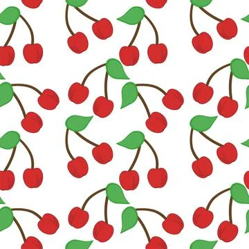 Seamless background with cherries Stock Illustration