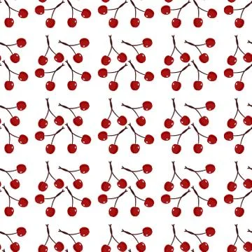 Seamless background with cherry berry Stock Illustration