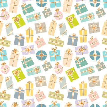 Seamless background with christmas gift boxes. Can be used for wallpaper Stock Illustration