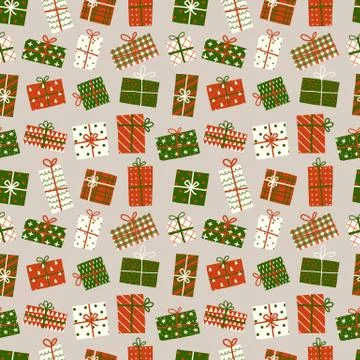 Seamless background with christmas gift boxes. Can be used for wallpaper Illustrazione stock