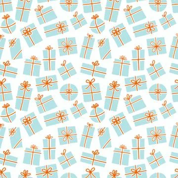 Seamless background with christmas gift boxes. Can be used for wallpaper Illustrazione stock