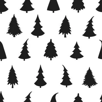 Seamless background with Christmas tree Stock-Illustration