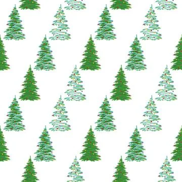 Seamless background, Christmas trees Stock Illustration