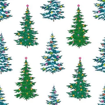 Seamless background, Christmas trees Stock Illustration