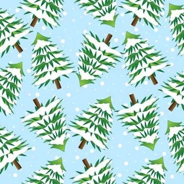 Seamless background with christmas trees Stock Illustration