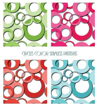 Seamless background circles set Stock Illustration