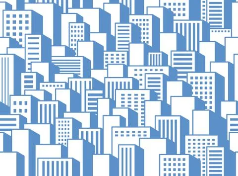 Seamless background of a city Stock Illustration