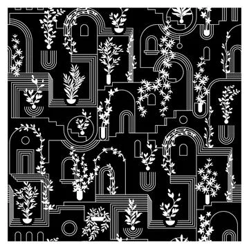 Seamless background with the city. Illustrazione stock