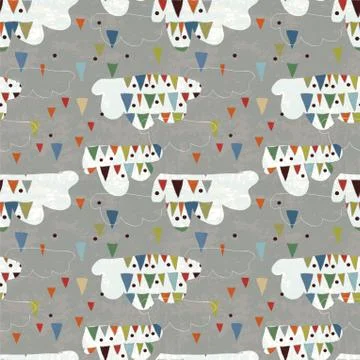 Seamless background with clouds Stock Illustration