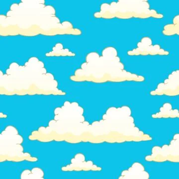 Seamless background with clouds - illustration. Stock Illustration
