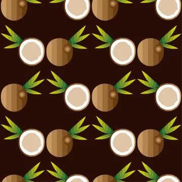 Seamless background with coconuts Stock Illustration