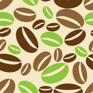 Seamless background with coffe beans. Stock Illustration