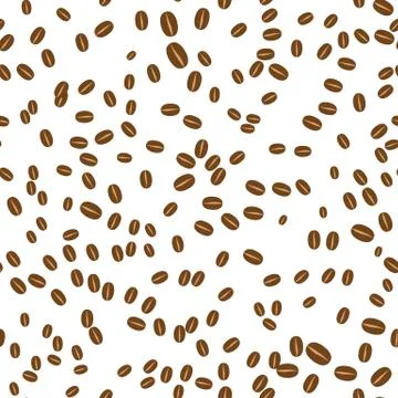 Seamless background with coffee beans Illustrazione stock