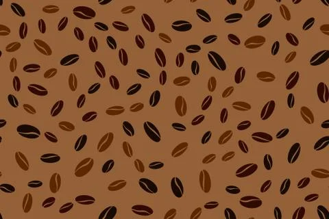 Seamless background with coffee beans. Vector illustration. Illustrazione stock