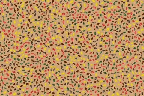 Seamless background with coffee beans. Vector illustration. Illustrazione stock