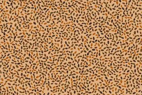 Seamless background with coffee beans. Vector illustration. Illustrazione stock